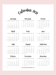 Free Calendar Printables PDF