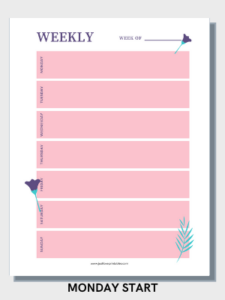 Free Weekly Plan Printable