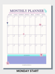 Free Printable Monthly Plan - Just Love Printables