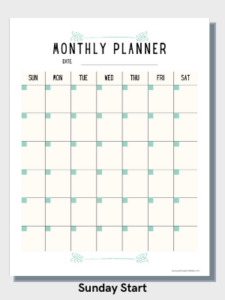 Free Printable Monthly Plan - Just Love Printables