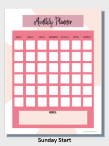 Free Printable Monthly Plan - Just Love Printables