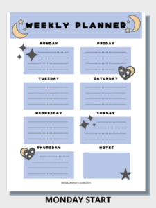 Free Weekly Plan Printable