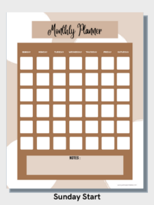 Free Printable Monthly Plan - Just Love Printables