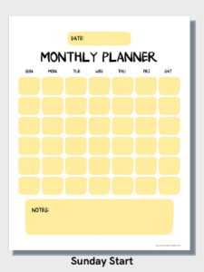 Free Printable Monthly Plan - Just Love Printables