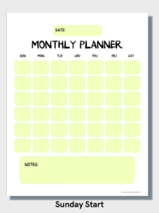 Free Printable Monthly Plan - Just Love Printables