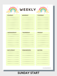Free Weekly Plan Printable