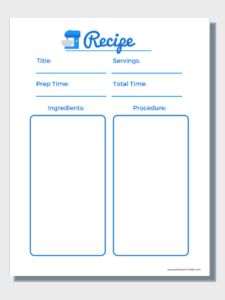 Free Printable Menu/Kitchen - Just Love Printables