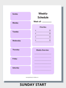 Free Weekly Plan Printable