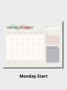 Free Printable Monthly Plan - Just Love Printables