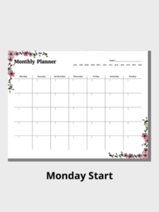 Free Printable Monthly Plan - Just Love Printables
