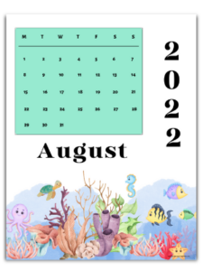Free August 2022 Calendar - Just Love Printables