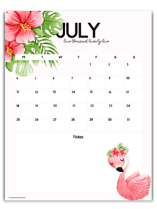Free July 2022 Calendar - Just Love Printables