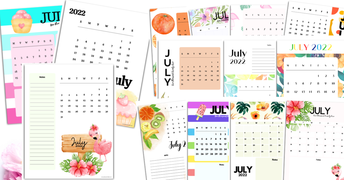 Free July 2022 Calendar - Just Love Printables