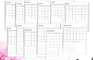 Free Undated Monthly Calendar Printable Plus Fillable PDF - Just Love ...
