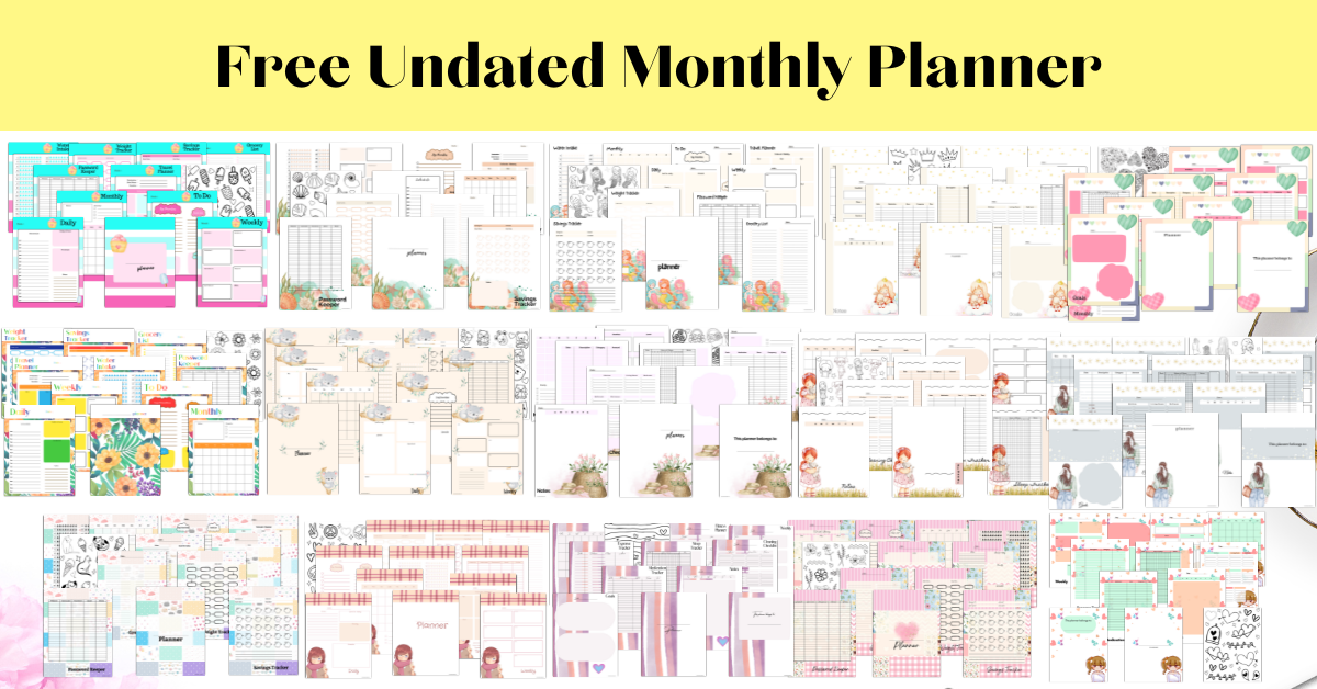 Free Undated Monthly Planner