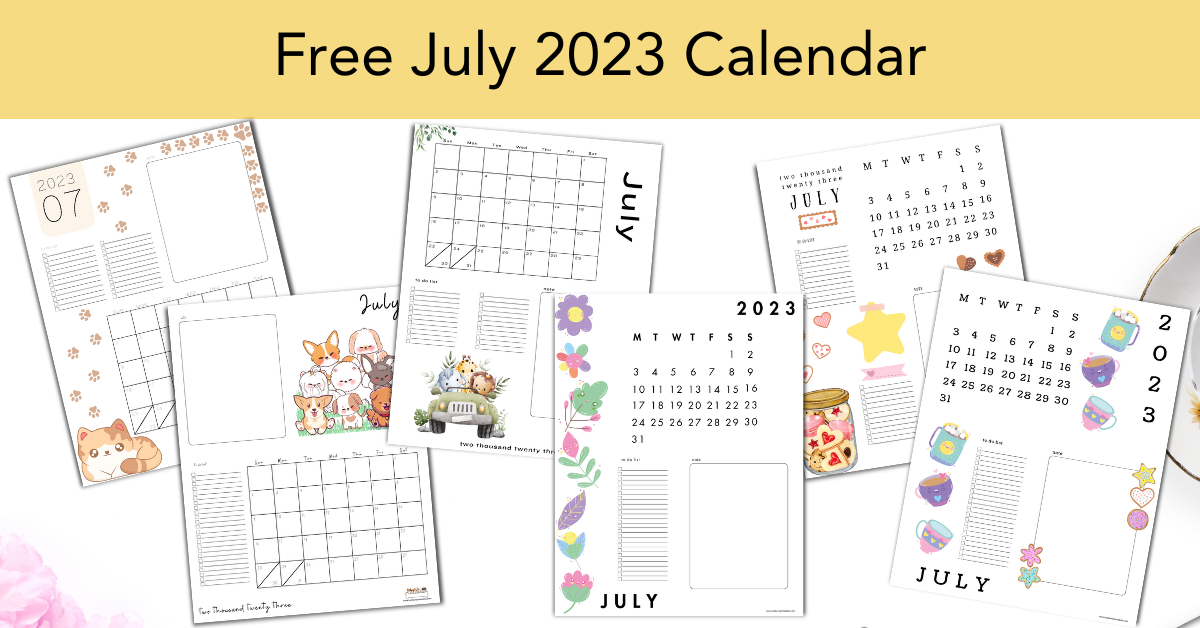 Free July 2023 Calendar