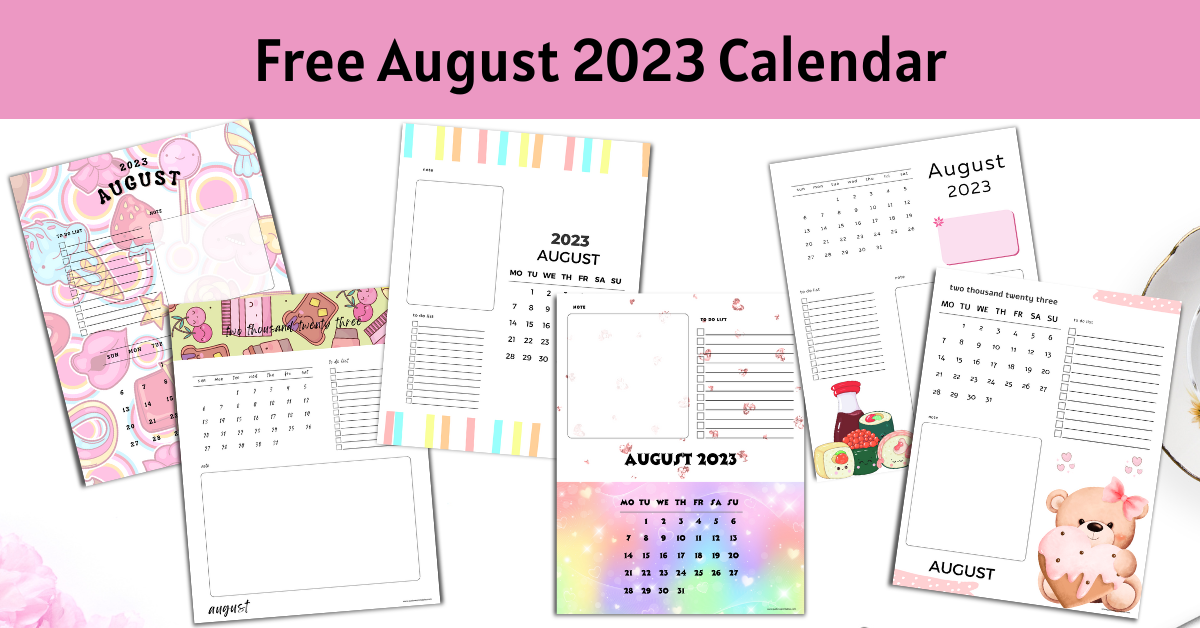 Free August 2023 Calendar