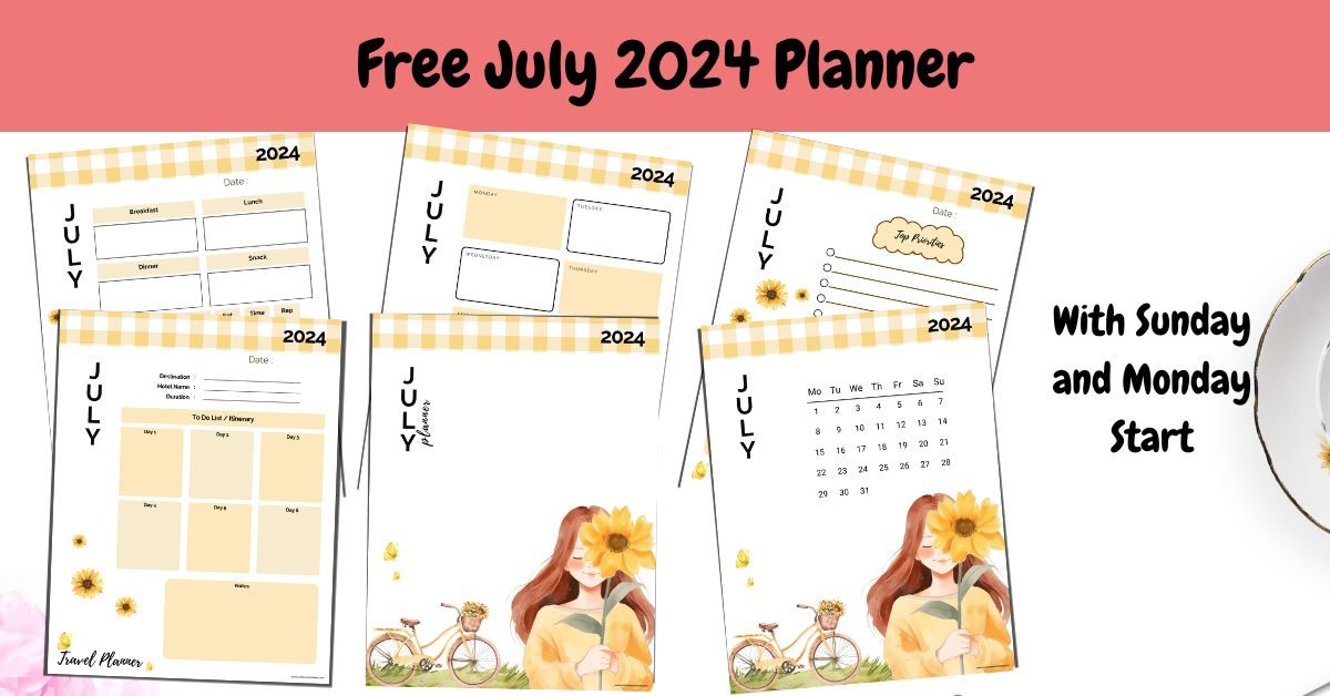 Free July 2024 Planner
