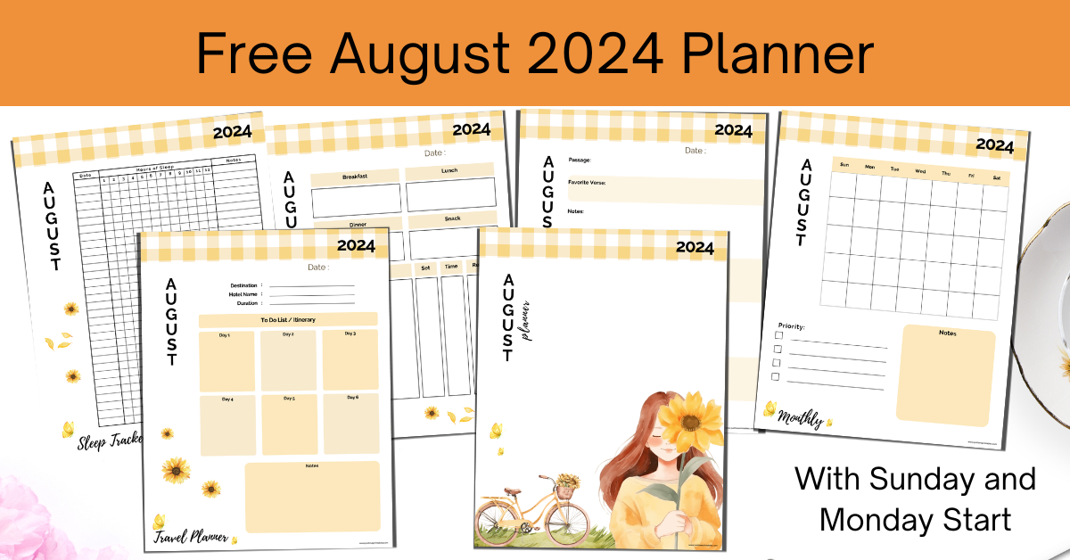 Free August 2024 Planner