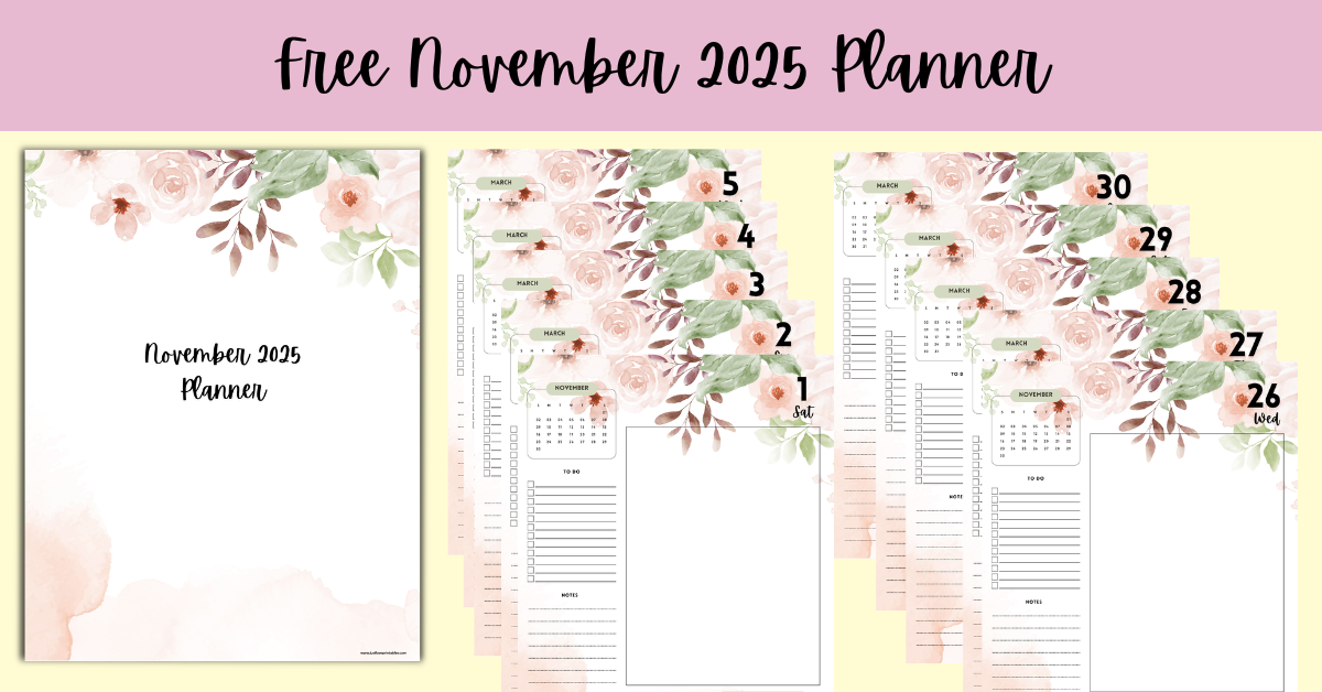 Free November 2025 Planner - Just Love Printables
